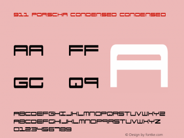911 Porscha Condensed Condensed 2 Font Sample