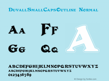 DuvallSmallCapsOutline Normal Version 1.00 Font Sample