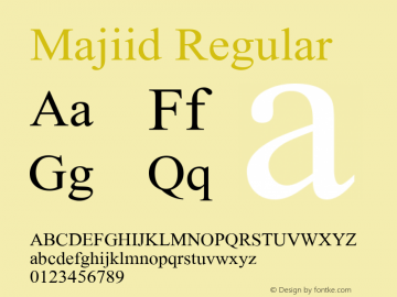 Majiid Regular 1.0 Font Sample