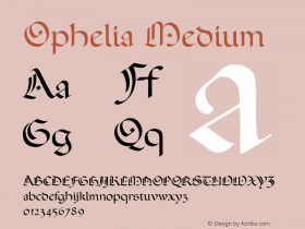 Ophelia Medium Version 001.000 Font Sample