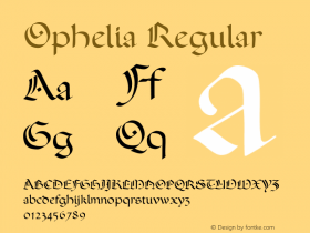 Ophelia Regular 001.000 Font Sample