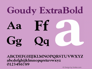 Goudy ExtraBold Version 001.001 Font Sample
