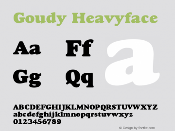 Goudy Heavyface Version 001.001 Font Sample