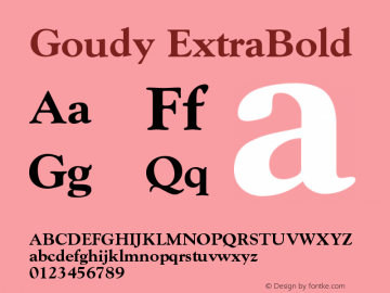 Goudy ExtraBold Version 001.002 Font Sample