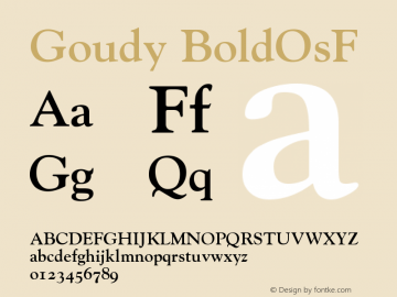 Goudy BoldOsF Version 001.000 Font Sample