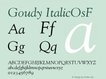 Goudy ItalicOsF Version 001.000 Font Sample