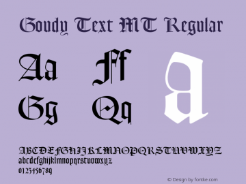 Goudy Text MT Regular Version 001.001图片样张