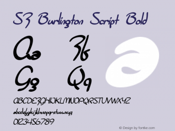 SF Burlington Script Bold v1.0 - Freeware Font Sample