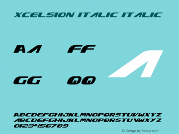 Xcelsion Italic Italic Version 3.0; 2003图片样张
