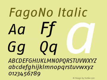 FagoNo Italic Version 001.000图片样张