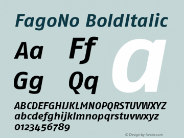 FagoNo BoldItalic Version 001.000图片样张