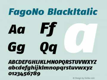 FagoNo BlackItalic Version 001.000图片样张
