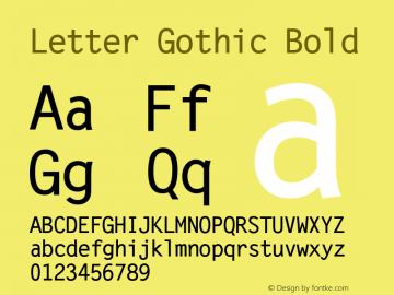 Letter Gothic Bold Version 1.00 Font Sample
