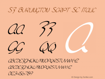 SF Burlington Script SC Italic ver 1.0; 2000. Freeware for non-commercial use.图片样张