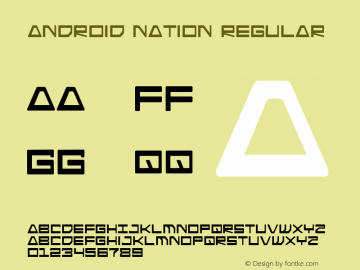 Android Nation Regular Macromedia Fontographer 4.1 5/6/02 Font Sample