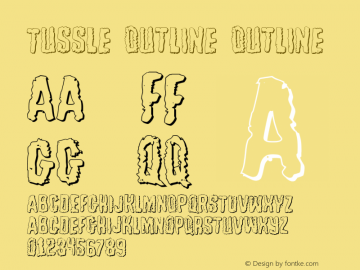 Tussle Outline Outline Version 1.0 Font Sample