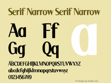 Serif Narrow Serif Narrow Macromedia Fontographer 4.1.3 15.02.02图片样张