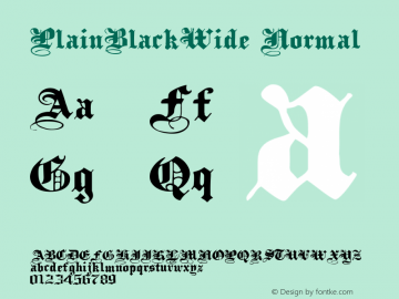PlainBlackWide Normal 1.000 Font Sample