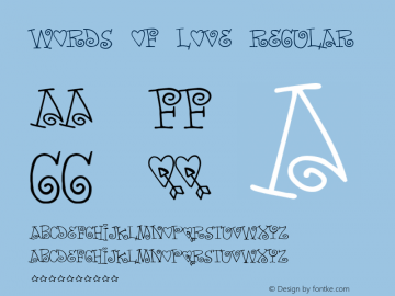 Words of love Regular 2 Font Sample