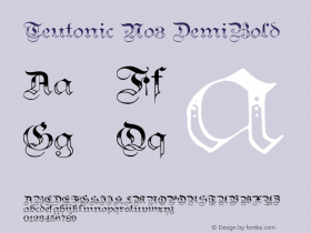 Teutonic No3 DemiBold Version 1.0; 2002; initial release Font Sample