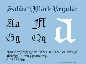 SabbathBlack Regular Version 001.000图片样张