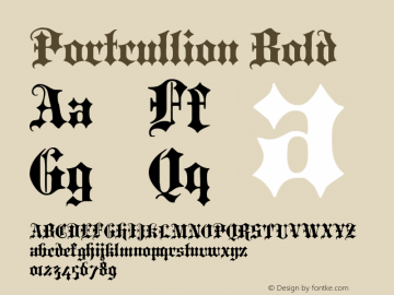 Portcullion Bold Version 1.0; 2002; initial release图片样张