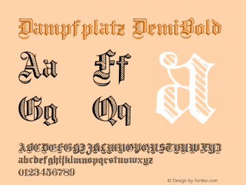 Dampfplatz DemiBold Version 1.0; 2002; initial release Font Sample