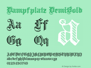 Dampfplatz DemiBold Version 1.0; 2002; initial r Font Sample
