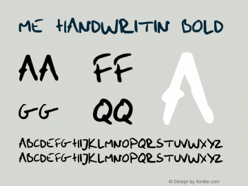 me handwritin Bold Version 001.000图片样张
