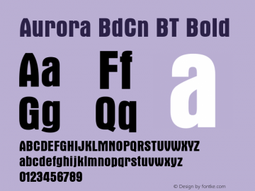 Aurora BdCn BT Bold 1.0 Mon Nov 06 14:56:34 1995 Font Sample