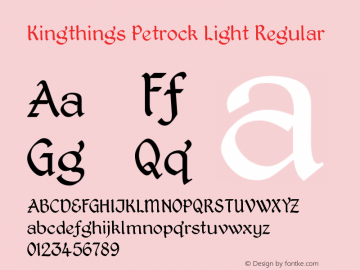 Kingthings Petrock Light Regular Version 1.0; May 2002图片样张