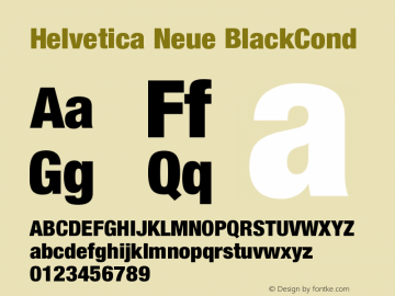 Helvetica Neue BlackCond Version 001.000图片样张