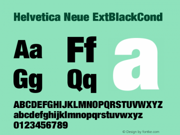 Helvetica Neue ExtBlackCond Version 001.000图片样张