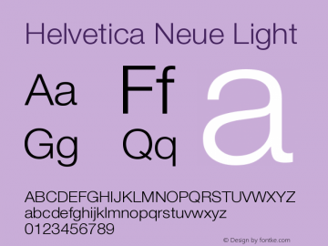 Helvetica Neue Light Version 001.000图片样张