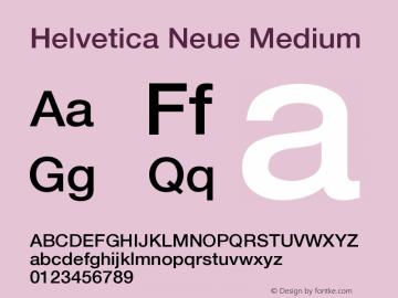 Helvetica Neue Medium Version 001.000图片样张