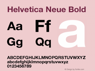 Helvetica Neue Bold Version 001.000图片样张