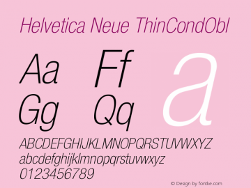 Helvetica Neue ThinCondObl Version 001.000图片样张