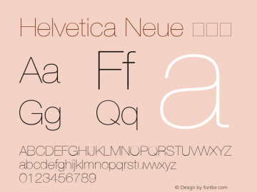 Helvetica Neue 超细体 8.0d6e1图片样张