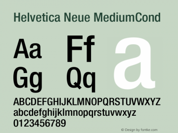 Helvetica Neue MediumCond Version 001.000图片样张