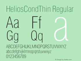 HeliosCondThin Regular OTF 1.0;PS 001.001;Core 116;AOCW 1.0 161 Font Sample