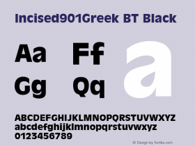 Incised901Greek BT Black Version 2.00 Bitstream Greek Set图片样张