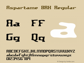 Aspartame BRK Regular Version 2.13 Font Sample