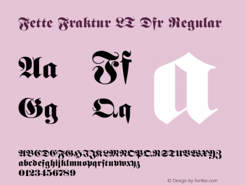 Fette Fraktur LT Dfr Regular 006.000 Font Sample