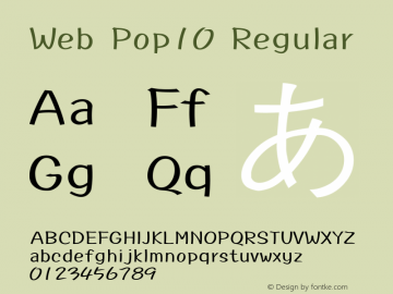 Web Pop10 Regular Version 2.00 Font Sample