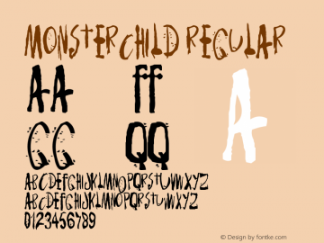 Monsterchild Regular Version 1;2002 Font Sample