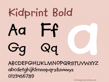 Kidprint Bold Version 1.00 Font Sample