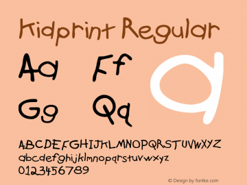 Kidprint Regular Version 1.00 Font Sample