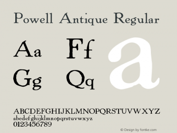 Powell Antique Regular Version 001.027 Font Sample