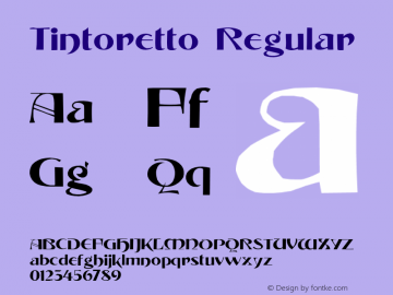 Tintoretto Regular 1.56 Font Sample