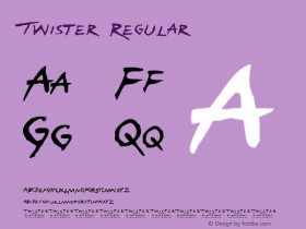 Twister Regular Unknown Font Sample